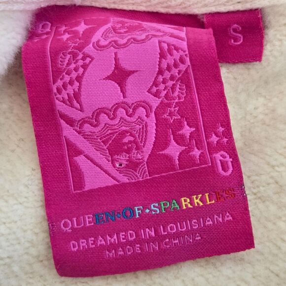 Queen of Sparkles Breakfast Crew Neck Sweatshirt Size Small sequins Food - Picture 3 of 7